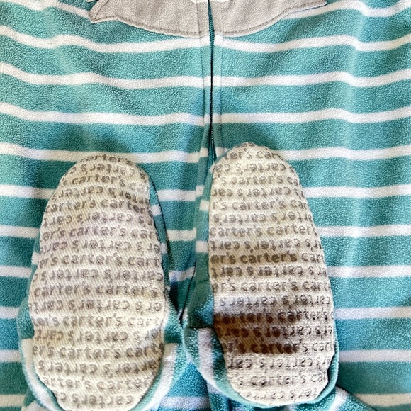 Carter’s Blue Raccoon Fleece Zip Footed Onesie Pj’s 2T Boys - Picture 4 of 5